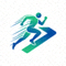 xc sports官方品牌标志 - 蓝色抽象运动图形